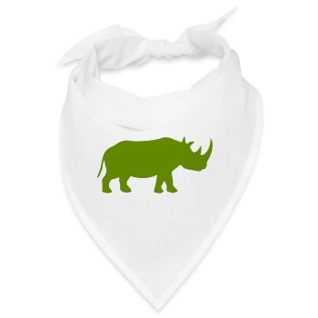  Nashorn Silhouette - Bandana - Weiß - Vorne