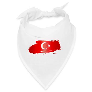 Türkische Flagge Pinselstrich - Bandana - Weiß - Vorne