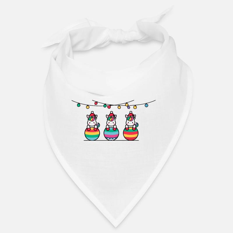 3 Einhörner Weihnachtskugeln Freunde Bandana