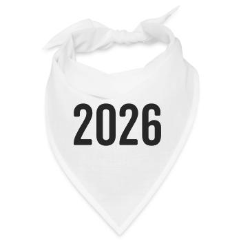 2026 Silvester Jahreszahl - Bandana - Weiß - Vorne