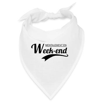 Wochenend-Humor-T-Shirt – Geistig abwesend - Bandana - Weiß - Vorne
