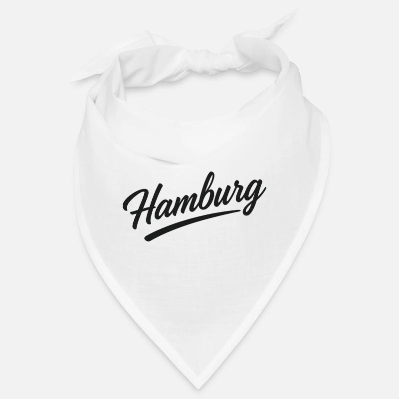 Hamburg Script City Design with Underline - Bandana - Weiß