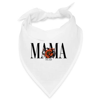 Mama – Vintage Blumen Design Geschenkidee - Bandana - Weiß - Vorne