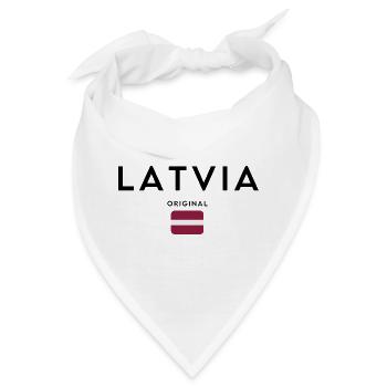Lettische Flagge, elegantes minimalistisches Design - Bandana - Weiß - Vorne