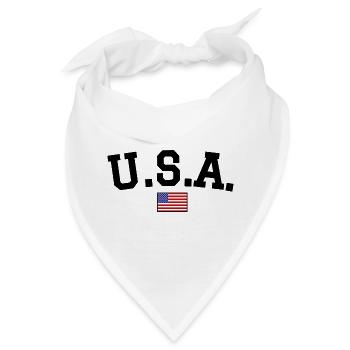 USA Flagge Design Schwarz - Bandana - Weiß - Vorne