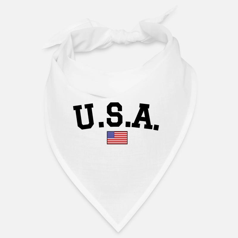 USA Flag Design Black Bandana