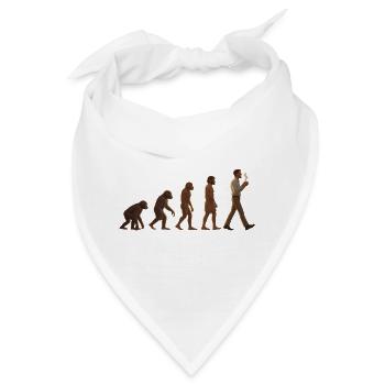 Evolutionsreise: Von Affe zu kaffeetrinkenden Mann - Bandana - Weiß - Vorne