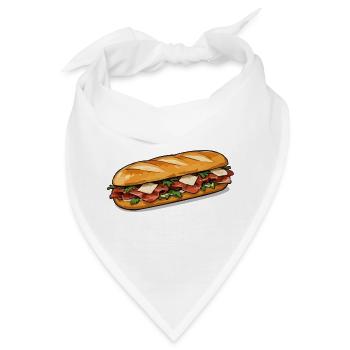Knuspriger HotDog Comicstil - Bandana - Weiß - Vorne