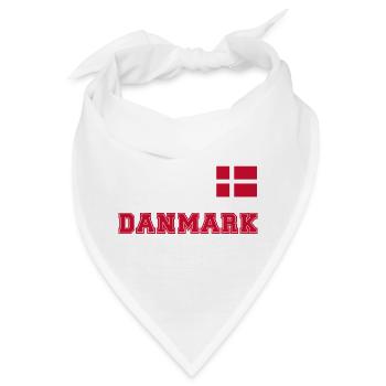 Dänemark Trikot Look – DANMARK mit Fahne Flagge - Bandana - Weiß - Vorne