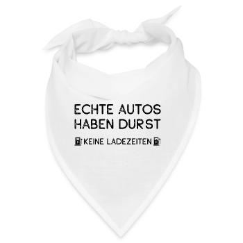 Echte Autos haben Durst und Keine Ladezeiten Auto  - Bandana - Weiß - Vorne