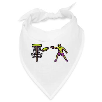 Discgolf Spieler Wurf Grafik - Bandana - Weiß - Vorne
