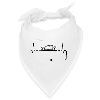 Elektroauto Liebe mit Herzschlag  Elektroautos - Bandana - Weiß - Vorne