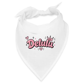 Delulu – Pink Gen Z Statement - Bandana - Weiß - Vorne