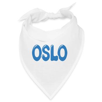 Oslo Retro Groovy Typografie Blasen Himmelblau - Bandana - Weiß - Vorne