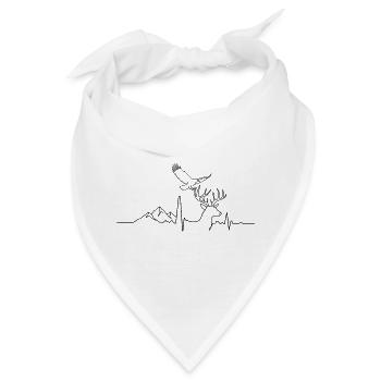 Desert Stag Line Art Silhouette - Bandana - Weiß - Vorne