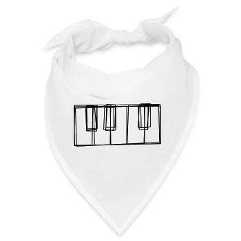 Klaviertasten handgezeichnet - Bandana - Weiß - Vorne