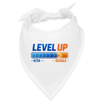 Level Up Kita Schule Einschulung Schulkind Spruch - Bandana - Weiß - Vorne