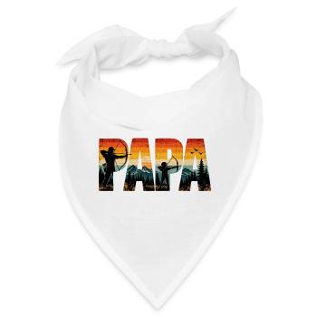 Papa Bogenschießen Retro Vater & Kind - Bandana - Weiß - Vorne
