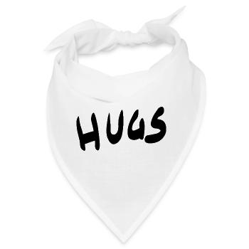 HUGS Brush Schrift – Herzliche Grüße - Bandana - Weiß - Vorne