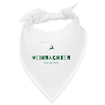 Weihnachten – Fest der Skills | Humorvolles Statem - Bandana - Weiß - Vorne