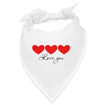 Drei Herzen in Bewegung - Bandana - Weiß - Vorne