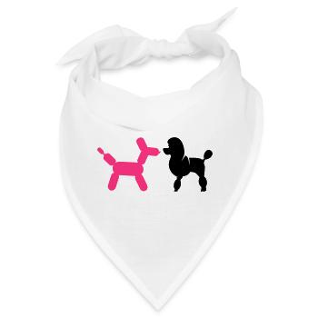 Pudel und Luftballon-Pudel - Bandana - Weiß - Vorne