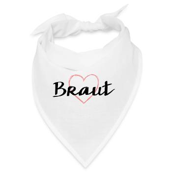 Braut Herz Herzmotiv Junggesellenabschied - Bandana - Weiß - Vorne