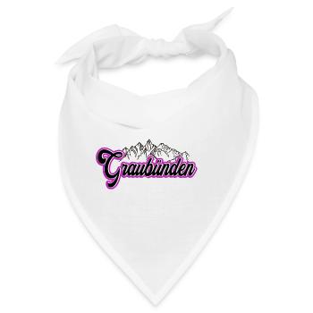 Graubünden Berglandschaft Schrift - Bandana - Weiß - Vorne