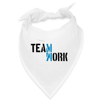 Blau Teamwork Schatten gespiegelt Logo Design Crew - Bandana - Weiß - Vorne
