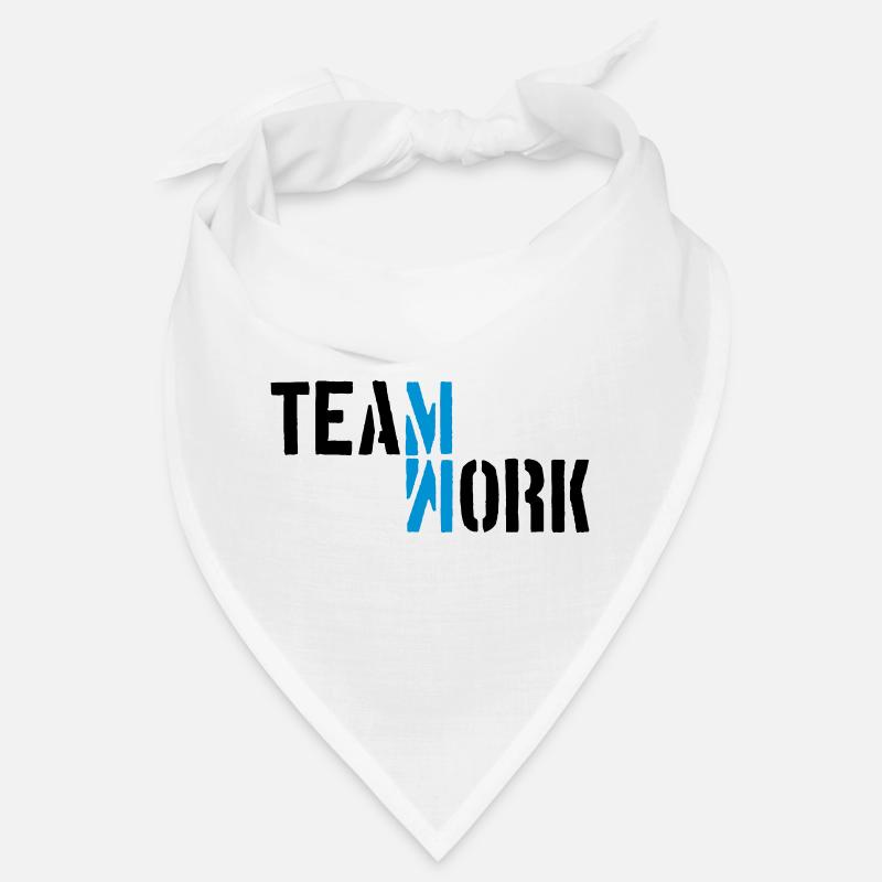 Blue Teamwork Shadow Mirrored Logo Design Crew Bandana