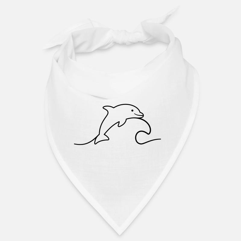 Dolphin on wave icon outline cheerfully jumping Bandana