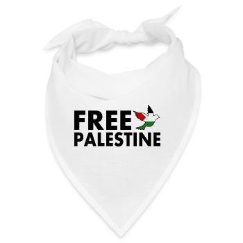 Free palestine - Bandana - Weiß - Vorne