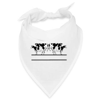 Schwarz-Weiß-Monogramm mit vier Kühen - Bandana - Weiß - Vorne