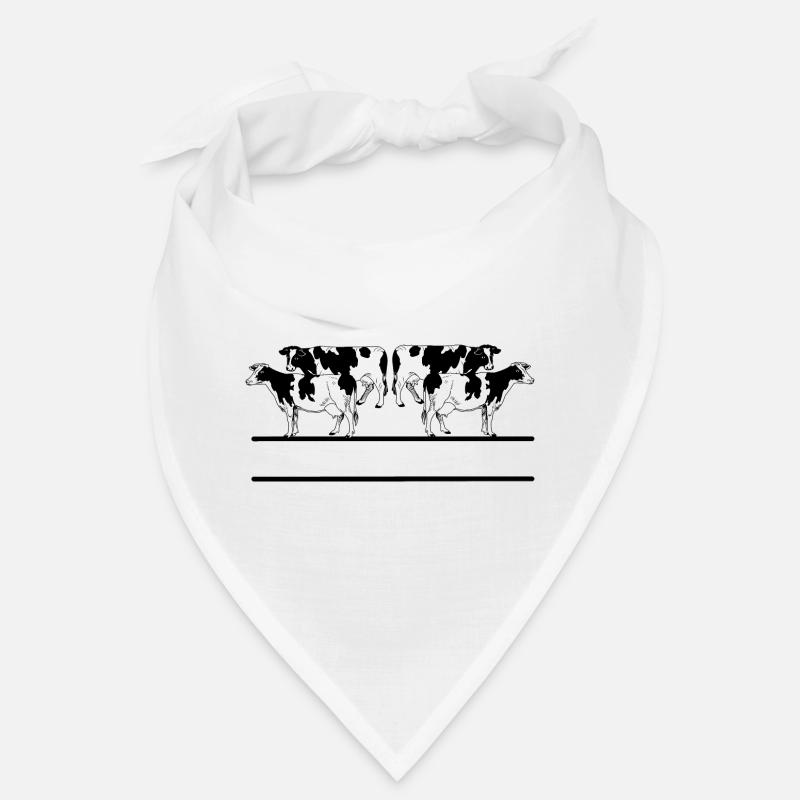 Monogramme noir et blanc à quatre vaches Bandana