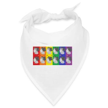 Frau mit farbiger Pop Art Illustration - Bandana - Weiß - Vorne