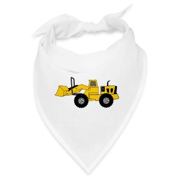 Gelber Bulldozer - Bandana - Weiß - Vorne
