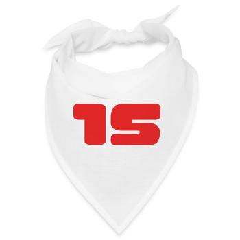 15. 15 JAHRE. 15-jähriges JUBILÄUM. GEBURTSTAG 15 JAHRE. - Bandana - Weiß - Vorne