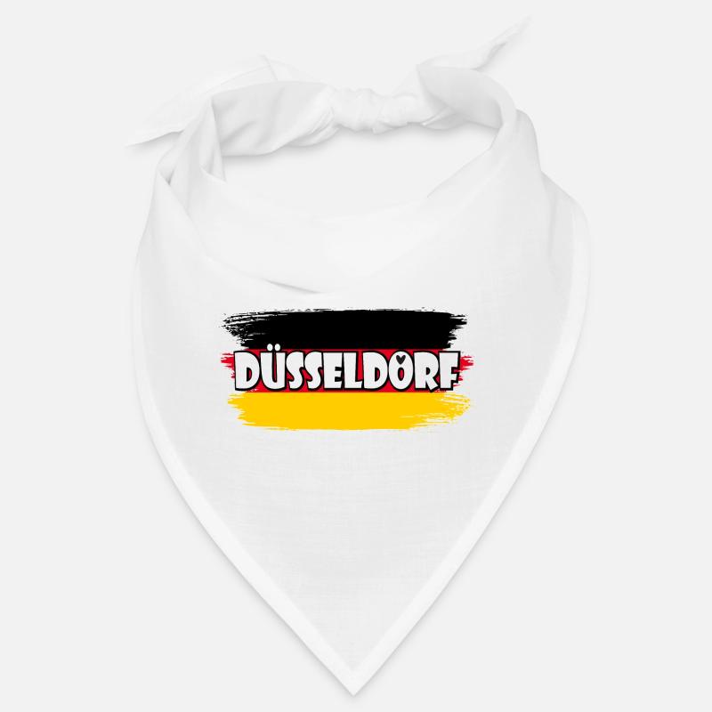 Düsseldorf Deutschland Flagge - Bandana - Weiß