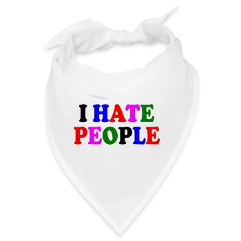 I hate people - Bandana - Weiß - Vorne