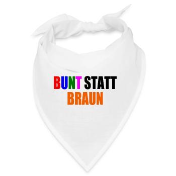 bunt statt braun - Bandana - Weiß - Vorne
