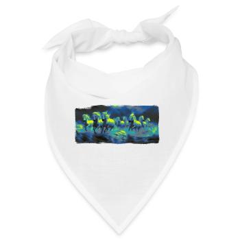 Wilde Pferde - Bandana - Weiß - Vorne