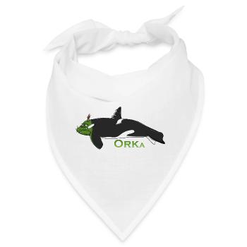 Humorvoller Orca - Bandana - Weiß - Vorne