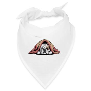 Kuschelige Bulldogge unter der Decke - Bandana - Weiß - Vorne
