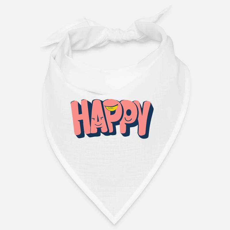Glücklicher Text mit Gesichtern Bandana