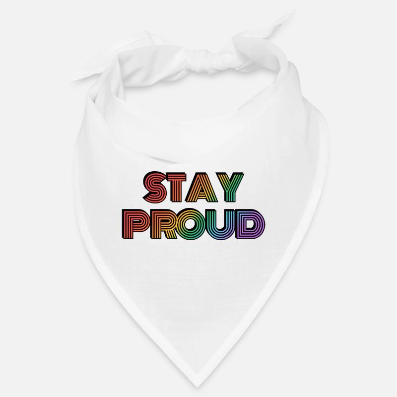 Restez fier Rainbow Retro Type Bandana