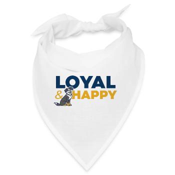 Loyales und glückliches Hunde-Cartoon-Logo - Bandana - Weiß - Vorne