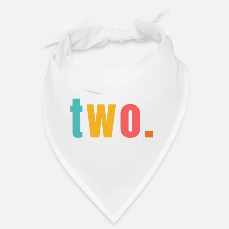 Two Two Years 2nd Birthday Text Font Colorful Bandana