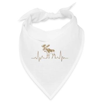 Moose Herzschlag Silhouette - Bandana - Weiß - Vorne