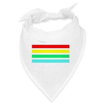 Retro Neonfarbige arc Streifenkomposition - Bandana - Weiß - Vorne