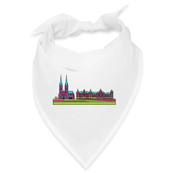 Skyline der Stadt Stettin Wały Chrobrego Kunst - Bandana - Weiß - Vorne